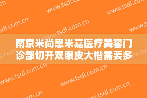 南京米尚恩米嘉医疗美容门诊部切开双眼皮大楷需要多少费用?好不好?