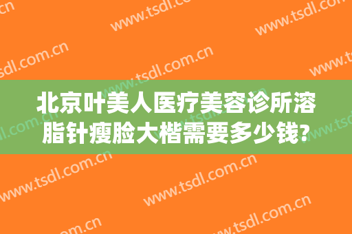 北京叶美人医疗美容诊所溶脂针瘦脸大楷需要多少钱?贵不贵?(美容院瘦脸针多少钱)