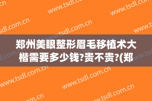 郑州美眼整形眉毛移植术大楷需要多少钱?贵不贵?(郑州眼部整形手术费用)