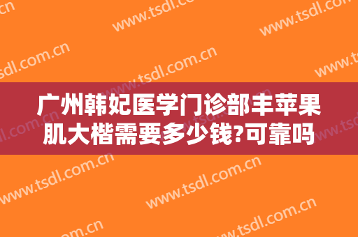 广州韩妃医学门诊部丰苹果肌大楷需要多少钱?可靠吗?