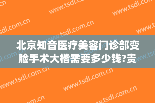 北京知音医疗美容门诊部变脸手术大楷需要多少钱?贵不贵?(北京知音美容整形医院)