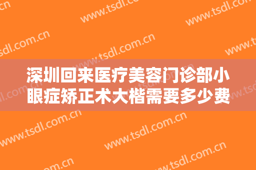 深圳回来医疗美容门诊部小眼症矫正术大楷需要多少费用?有哪些优势?