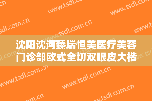 沈阳沈河臻瑞恒美医疗美容门诊部欧式全切双眼皮大楷需要多少费用?效果怎么样?