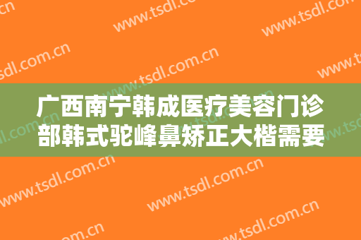 广西南宁韩成医疗美容门诊部韩式驼峰鼻矫正大楷需要多少钱?靠谱吗?