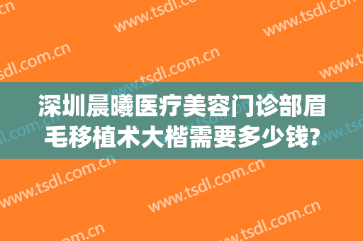 深圳晨曦医疗美容门诊部眉毛移植术大楷需要多少钱?可靠吗?(深圳做眉毛比较好的医美)