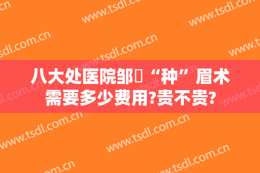 八大处医院邹翀“种”眉术需要多少费用?贵不贵?