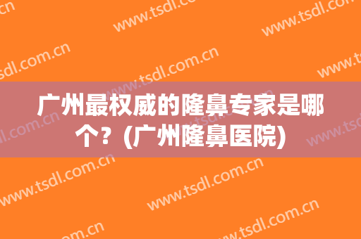 广州最权威的隆鼻专家是哪个？(广州隆鼻医院)