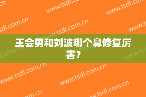 王会勇和刘波哪个鼻修复厉害？