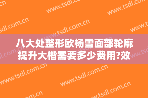 八大处整形欧杨雪面部轮廓提升大楷需要多少费用?效果怎么样?