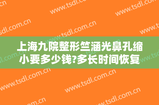 上海九院整形竺涵光鼻孔缩小要多少钱?多长时间恢复?