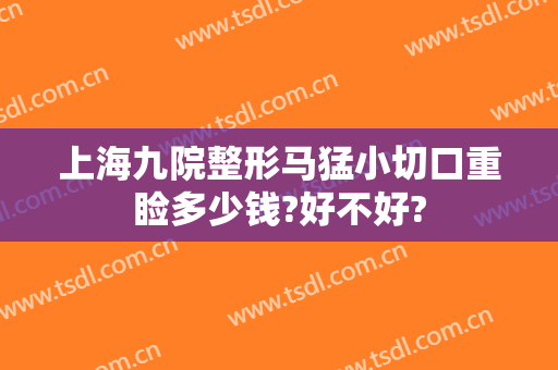 上海九院整形马猛小切口重睑多少钱?好不好?