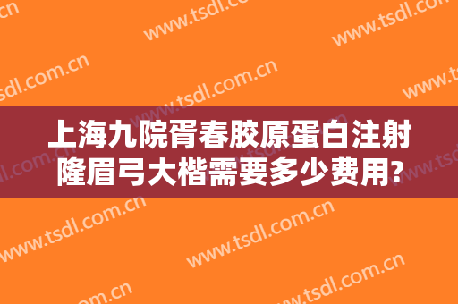 上海九院胥春胶原蛋白注射隆眉弓大楷需要多少费用?怎么样?
