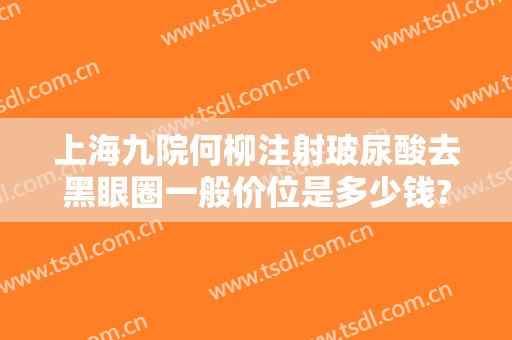 上海九院何柳注射玻尿酸去黑眼圈一般价位是多少钱?有哪些优势?