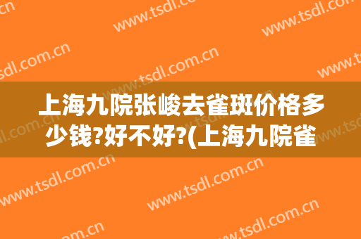 上海九院张峻去雀斑价格多少钱?好不好?(上海九院雀斑治疗笔记)