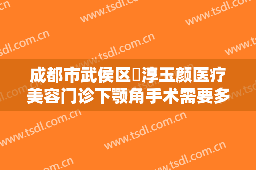 成都市武侯区渼淳玉颜医疗美容门诊下颚角手术需要多少费用?好不好?