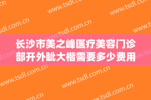 长沙市美之峰医疗美容门诊部开外眦大楷需要多少费用?可靠吗?(长沙美之峰医疗美容怎么样)