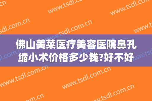 佛山美莱医疗美容医院鼻孔缩小术价格多少钱?好不好?(手术缩小鼻头价格)