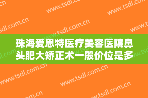 珠海爱思特医疗美容医院鼻头肥大矫正术一般价位是多少?效果怎么样?
