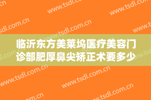 临沂东方美莱坞医疗美容门诊部肥厚鼻尖矫正术要多少钱?可靠吗?(临沂医美整形)