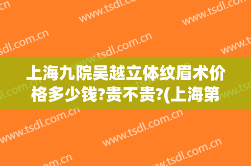 上海九院吴越立体纹眉术价格多少钱?贵不贵?(上海第九人民医院纹眉要多少钱)