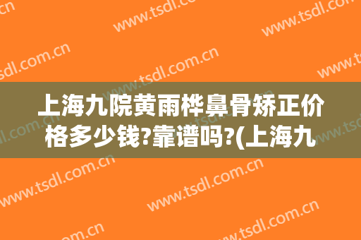 上海九院黄雨桦鼻骨矫正价格多少钱?靠谱吗?(上海九院鼻子矫正多少钱)