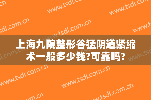 上海九院整形谷猛阴道紧缩术一般多少钱?可靠吗?