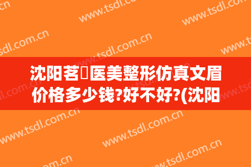 沈阳茗湲医美整形仿真文眉价格多少钱?好不好?(沈阳茗湲医美整形医院)