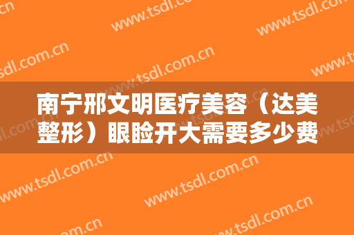 南宁邢文明医疗美容（达美整形）眼睑开大需要多少费用?怎么样?