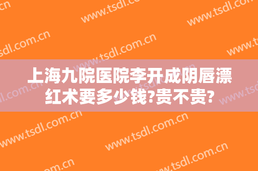 上海九院医院李开成阴唇漂红术要多少钱?贵不贵?