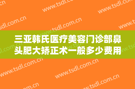 三亚韩氏医疗美容门诊部鼻头肥大矫正术一般多少费用?贵不贵?(韩式隆鼻手术医院)