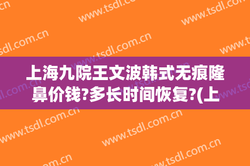 上海九院王文波韩式无痕隆鼻价钱?多长时间恢复?(上海九院整形外科王文波)