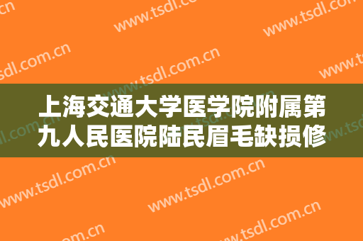 上海交通大学医学院附属第九人民医院陆民眉毛缺损修复术要多少钱?效果怎么样?