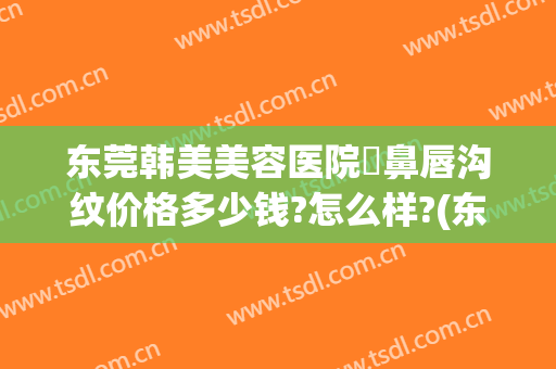东莞韩美美容医院袪鼻唇沟纹价格多少钱?怎么样?(东莞韩美整形医院图片)