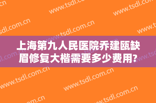 上海第九人民医院乔建瓯缺眉修复大楷需要多少费用?贵不贵?