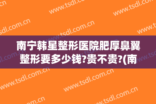 南宁韩星整形医院肥厚鼻翼整形要多少钱?贵不贵?(南宁鼻子整形一般多少钱)