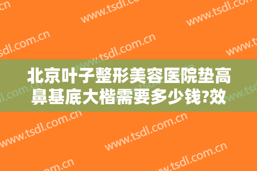 北京叶子整形美容医院垫高鼻基底大楷需要多少钱?效果怎么样?