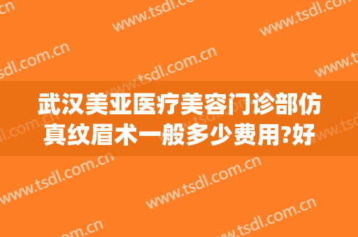 武汉美亚医疗美容门诊部仿真纹眉术一般多少费用?好不好?(武汉亚美整形医院医生有哪些)