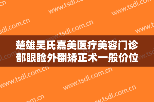 楚雄吴氏嘉美医疗美容门诊部眼睑外翻矫正术一般价位是多少钱?靠谱吗?