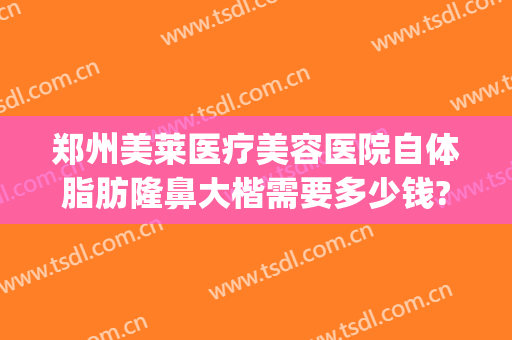 郑州美莱医疗美容医院自体脂肪隆鼻大楷需要多少钱?好不好?(美莱整形郑州)