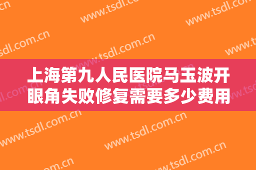 上海第九人民医院马玉波开眼角失败修复需要多少费用?效果怎么样?