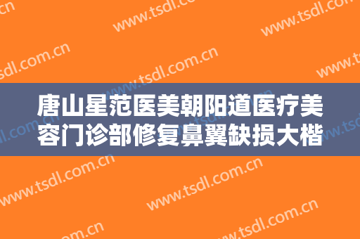 唐山星范医美朝阳道医疗美容门诊部修复鼻翼缺损大楷需要多少钱?可靠吗?