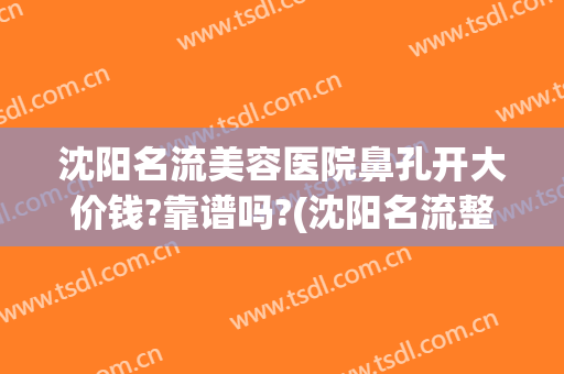 沈阳名流美容医院鼻孔开大价钱?靠谱吗?(沈阳名流整形美容医院正规吗)