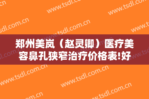 郑州美岚（赵灵卿）医疗美容鼻孔狭窄治疗价格表!好不好?
