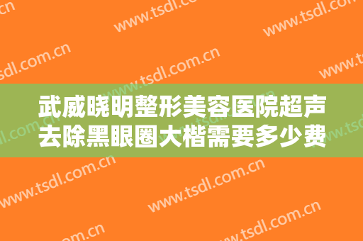 武威晓明整形美容医院超声去除黑眼圈大楷需要多少费用?效果怎么样?
