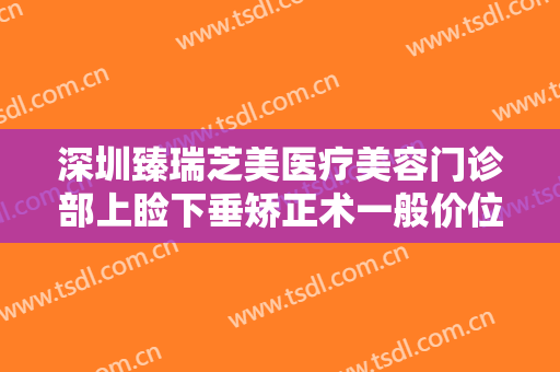 深圳臻瑞芝美医疗美容门诊部上睑下垂矫正术一般价位是多少钱?可靠吗?