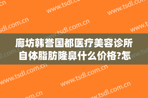 廊坊韩誉国都医疗美容诊所自体脂肪隆鼻什么价格?怎么样?(visual studio code怎么创建php)