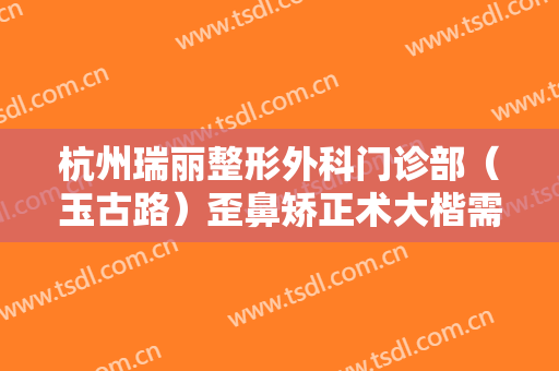杭州瑞丽整形外科门诊部（玉古路）歪鼻矫正术大楷需要多少费用?可靠吗?