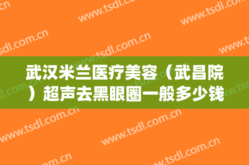 武汉米兰医疗美容（武昌院）超声去黑眼圈一般多少钱?好不好?(武汉激光去黑眼圈三甲)