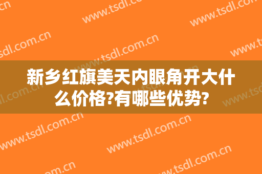 新乡红旗美天内眼角开大什么价格?有哪些优势?