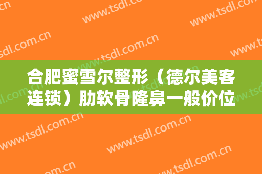 合肥蜜雪尔整形（德尔美客连锁）肋软骨隆鼻一般价位是多少费用?贵不贵?